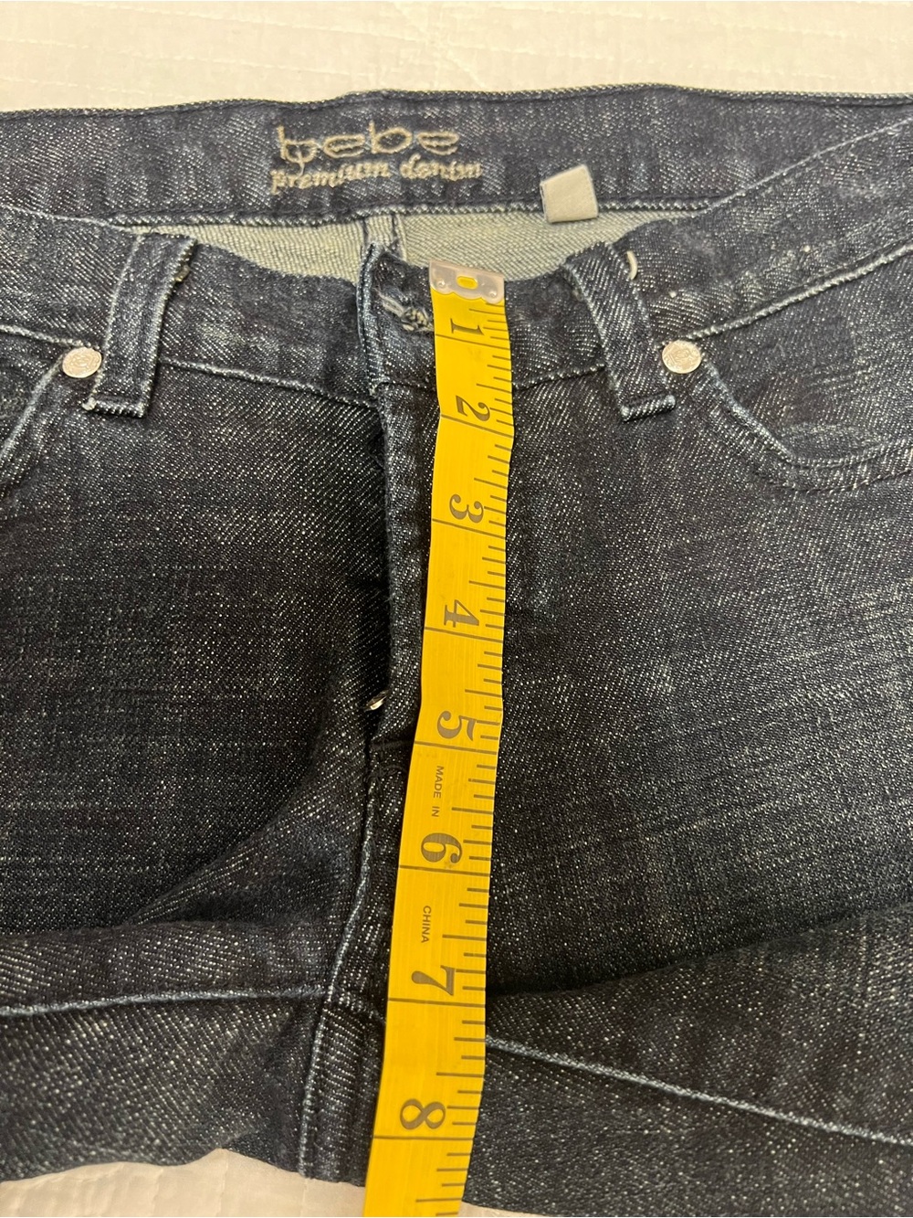 bebe Premium Denim Low Rise Bootcut Jeans Rhinestone Bling Y2K Size 28 ✨ - Picture 5 of 16